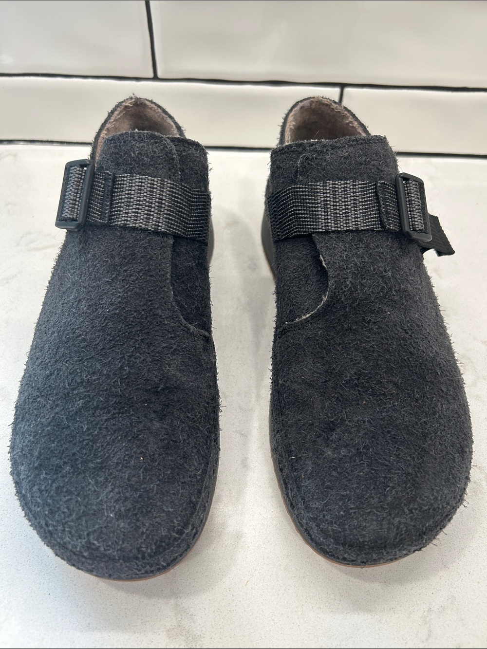 Chaco Paonia Clog Women’s Size 9 Charcoal Suede Wool - Picture 3 of 16